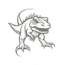 chibi trex tattoo design idea