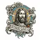 jesus saves tattoo design idea