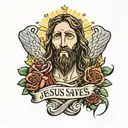 jesus saves tattoo design idea