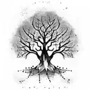 Tree banner tattoo design idea