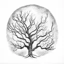 Tree banner tattoo design idea