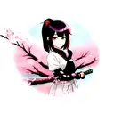 Katana surrounded by cherry blossoms  tattoo design idea
