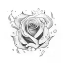 roses on fire tattoo design idea