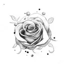roses on fire tattoo design idea
