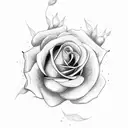 roses on fire tattoo design idea