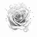 roses on fire tattoo design idea