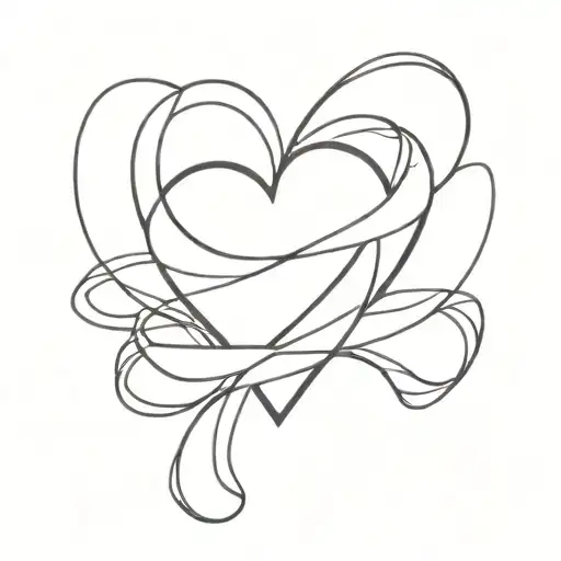 heart ribbon fine line tattoo design inspired tattoo design idea