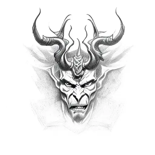 devil logo tattoo design idea
