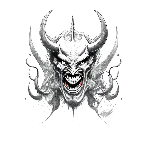 devil logo tattoo design idea