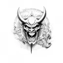 devil logo tattoo design idea