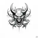 devil logo tattoo design idea