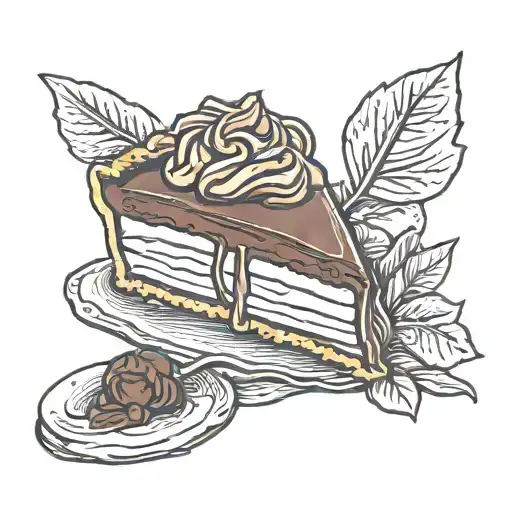 A flash tattoo of a chocolate silk pie that is also a possum. tattoo design idea