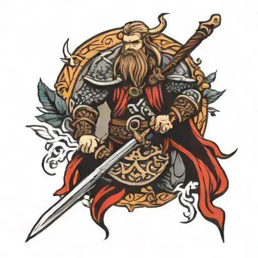 Viking and perseverance  tattoo design idea