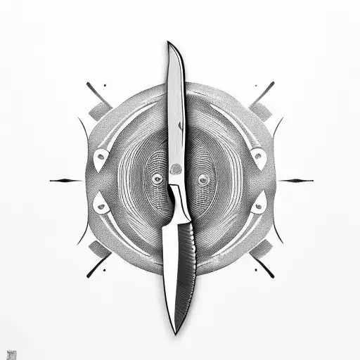 chef's knife tattoo design idea