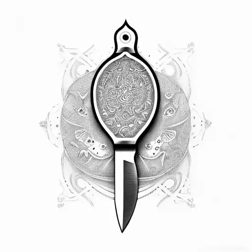 chef's knife tattoo design idea