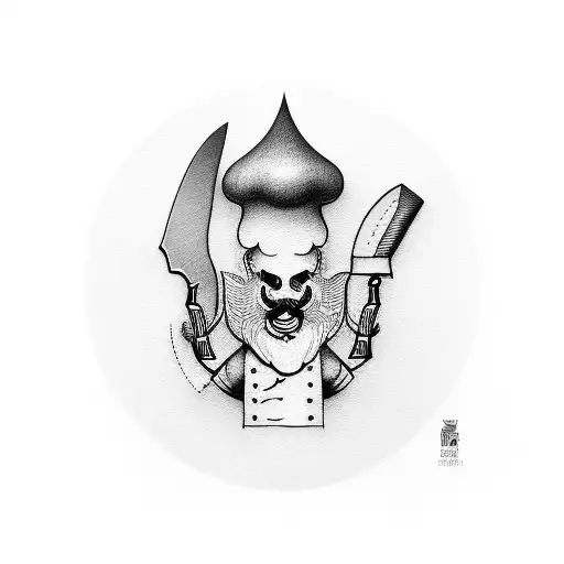 chef's knife tattoo design idea