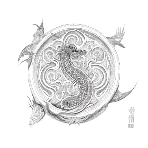 Feathered Serpent tattoo design idea
