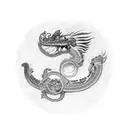 Feathered Serpent tattoo design idea