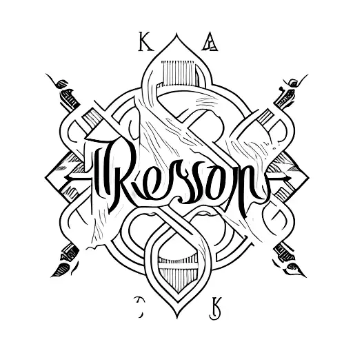  Grayson Stark's name in a clean serif and san serif font tattoo design idea