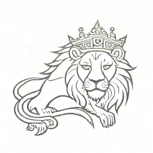 Iranian sun lion wearing a crown tattoo design idea