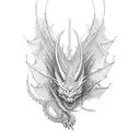 red ink dragon tattoo design idea