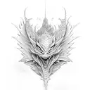 red ink dragon tattoo design idea