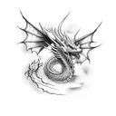 red ink dragon tattoo design idea