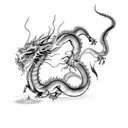 red ink chinesse dragon tattoo design idea