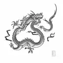 red ink chinesse dragon tattoo design idea