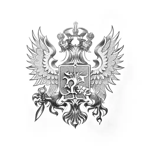 Silhouette Of Coat Of Arms Of Russia Russian Empire Stock Illustration -  Download Image Now - iStock