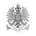 double headed russian eagle with dollar bills in his claws tattoo design idea