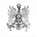 double headed russian eagle with dollar bills in his claws tattoo design idea