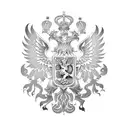 double headed russian eagle with dollar bills in his claws tattoo design idea