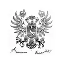double headed russian eagle with dollar bills in his claws tattoo design idea