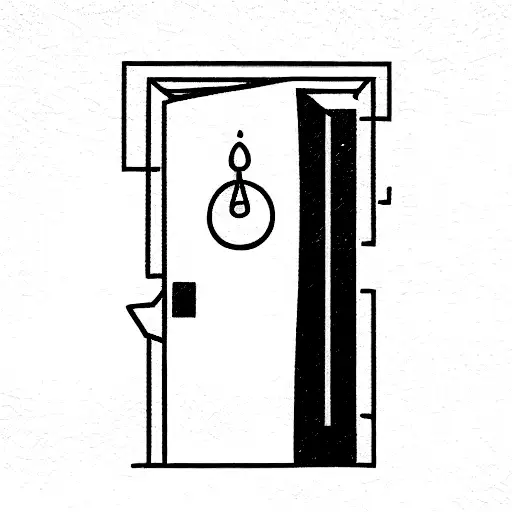 door cracked open tattoo design idea