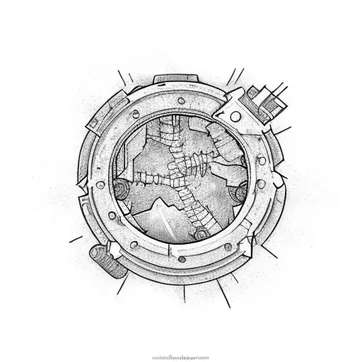 wasteland with a door ceacked open tattoo design idea