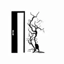 door cracked open tattoo design idea