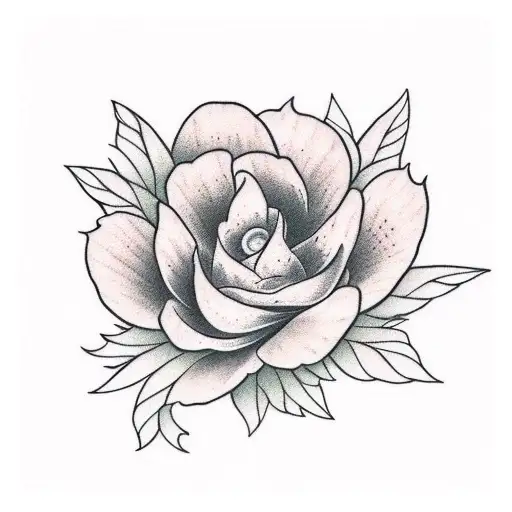 tropical Flowers and leaves  tattoo design idea
