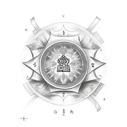 Incorporate the history of numerology into a sketch style tattoo that represents the passion for food tattoo design idea