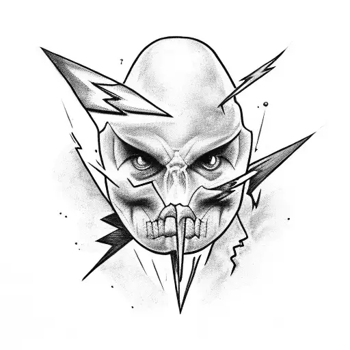 Design a black-grey tattoo featuring a lightning bolt intertwined with the word 'intelligence' tattoo design idea