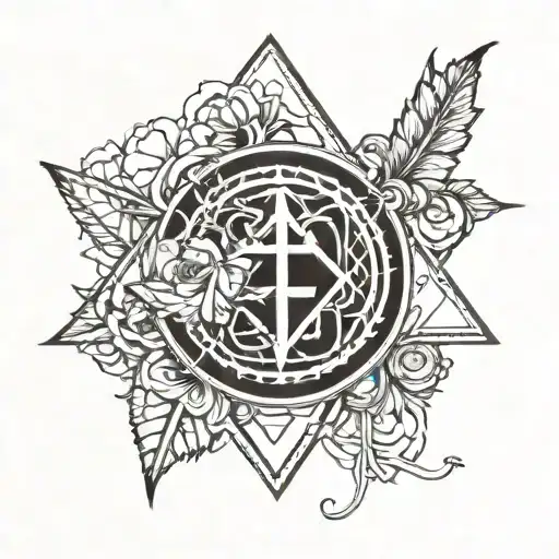 the words "The Few The Proud and The Emotional" next to the twenty one pilots symbol  tattoo design idea