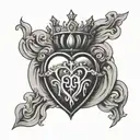 sacred heart with crown   tattoo design idea