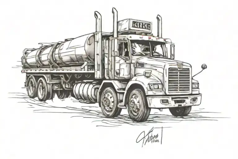 truck driver tattoo design idea
