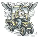 truck driver tattoo design idea