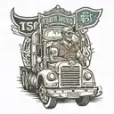 truck driver tattoo design idea
