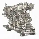 truck driver tattoo design idea