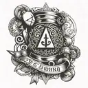  Incorporate BDSM symbols such as Dice, rope, whip,collar and chastity belt  with staves  tattoo design idea