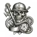  Incorporate BDSM symbols such as Dice, rope, whip,collar and chastity belt  with staves  tattoo design idea