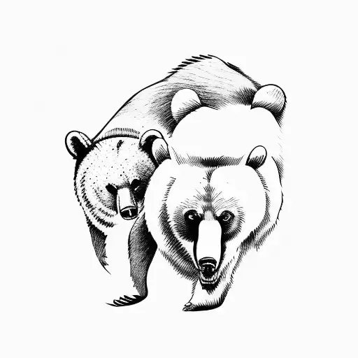 BEAR FIGHT tattoo design idea