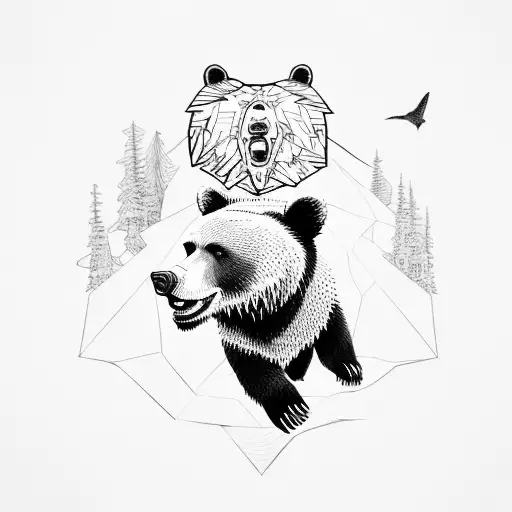 BEAR FIGHT tattoo design idea